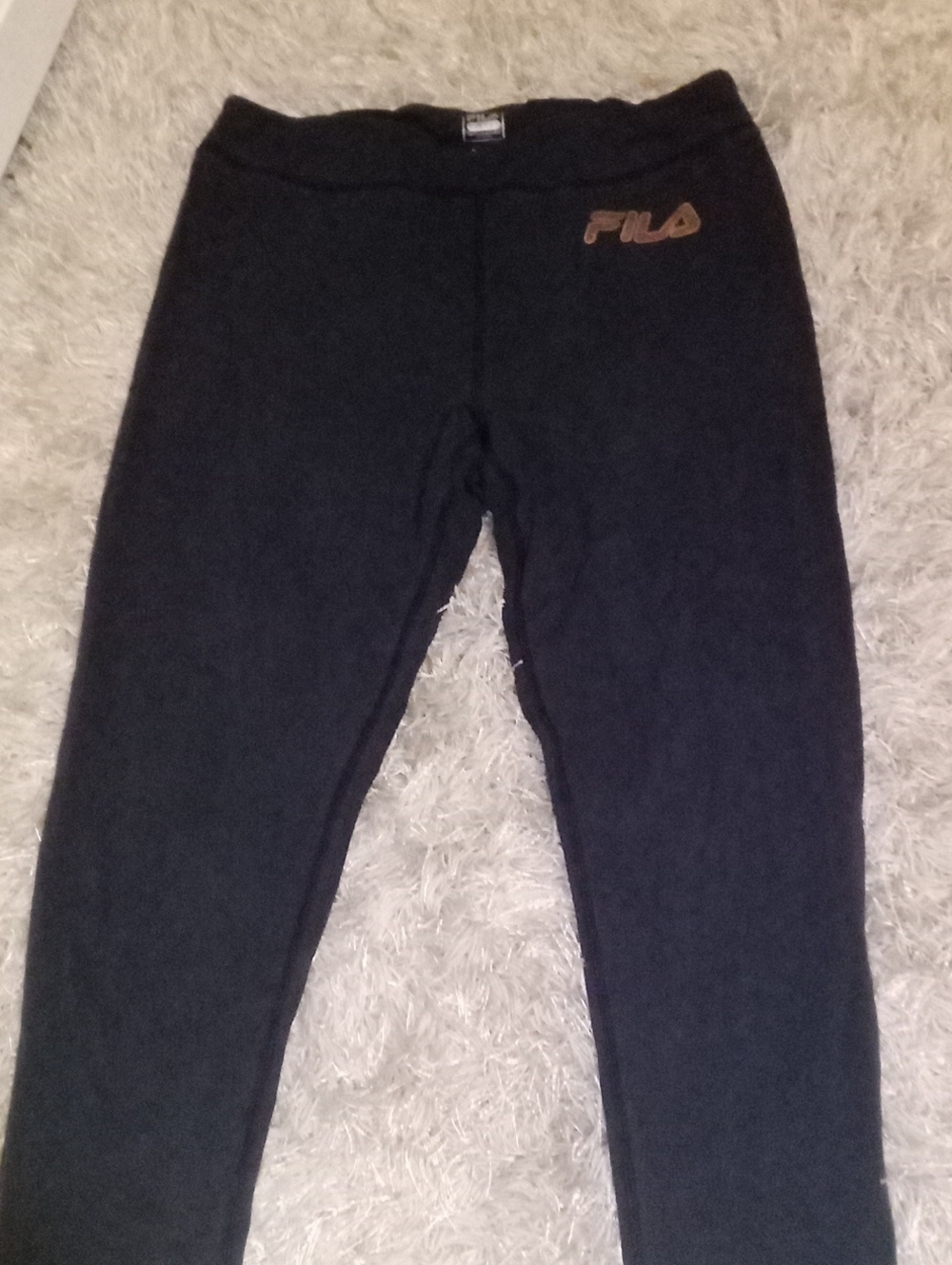Fila Black Leggings with Bronze Logo